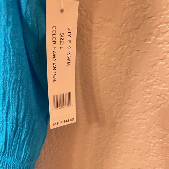NWT Counterparts Beautiful Turquoise colored Top- large - Picture 5 of 8